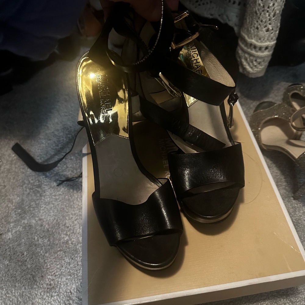 Michael Kors Black Strappy Heels